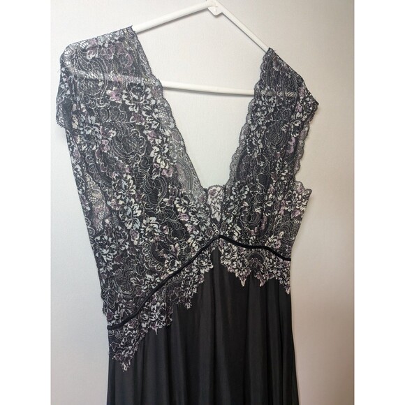 Soma Babydoll Long Nightgown Sz L Maxi Slip Dress M Gown Purple Lace Whimsigoth - Picture 4 of 16